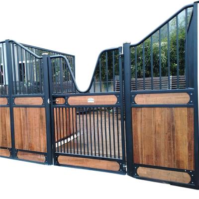 China Innovative Indoor / Outdoor Horse Stall Trusses Door Designs Bamboo Wood And Galvanized Steel Panels Horse Stable Doors for sale