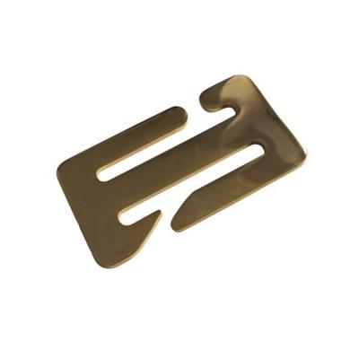 China High End Quality Aluminum PVD Gold Plating Precision Fine Blanking Die Cutting Stamping Stainless Steel Buckle for sale