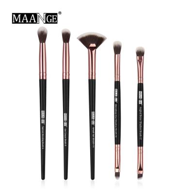 China Angular Blush Maange 5pcs Wholesale Make Up Brush Kit Set Eyebrow Brush Set for sale