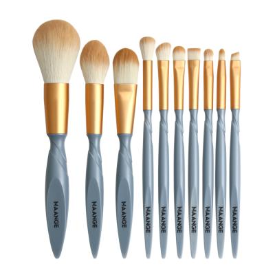 China Maange Maange Makeup 10pcs Smudge Brush Makeup Brush Custom Made Blue Makeup Makeup Brush for sale