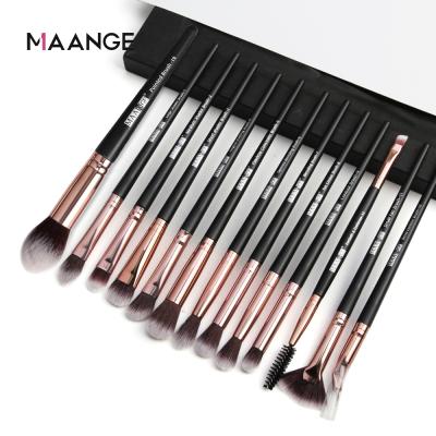 China Angular Blush Maange Wholesale Rose Gold Makeup Brush Set 13 Pcs Professional Vegan Makeup Brushes Cosmetic for sale