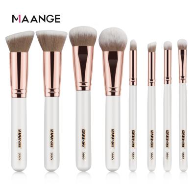 China 8pcs Comfortable Hot Sale Face/Eye Handle Nature Hair Makeup Wooden Brush Set for sale