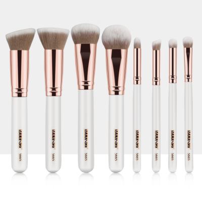 China Angular Blush MAANGE Makeup Brushes 8pcs Wood Handle Professional Make Up Brush Set Wholesale Makeup Supplies for sale