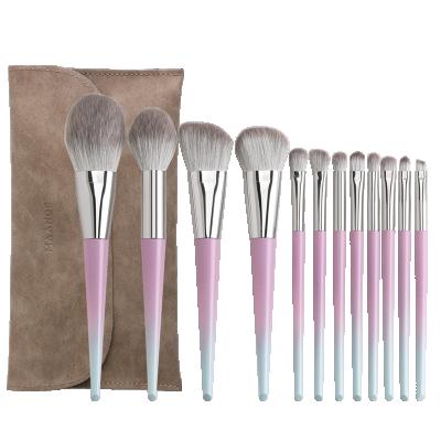 China Soft Hair Maange Makeup New Brushes Gradient 12pcs Than Blue Makeup Brush Set Colorful Handle Cosmetic Brush Set for sale