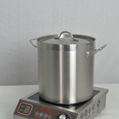 China Sustainable Quality 20L Strictly Straight Form Luxury 3 Ply Stainless Steel Bottom Soup Pot for sale