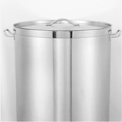 China Deluxe 3 Ply Stainless Steel Bottom Soup Pot Straight Shape Viable Or Stock Pot For Induction Cooker for sale