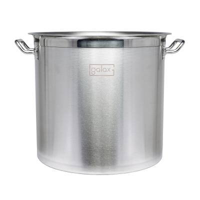 China Good Quality Sustainable Commercial Stainless Steel Soup Pot 3ply Bottom Stock Pot For All Stove for sale