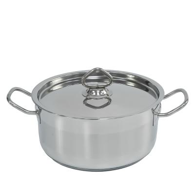 China High Quality Sustainable Sauce Pot Stainless Steel Double Lug Sauce Pan Milk Juice Pot Making Stick Non Cooking Pan With Cover SS304 for sale