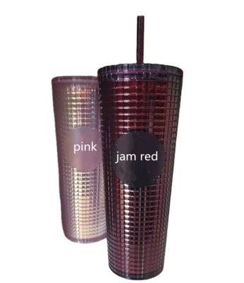 China 2021 Disco Hot Tumbler Grill Pre-Order Sale Double Wall Reusable Disposable Cold Cups With Lid And Straw 24oz for sale