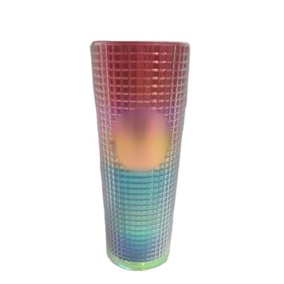 China 2022 Disco Disco Tumbler Hot Sale Double Wall Reusable Disposable Cold Cups With Lid And Straw 24oz for sale