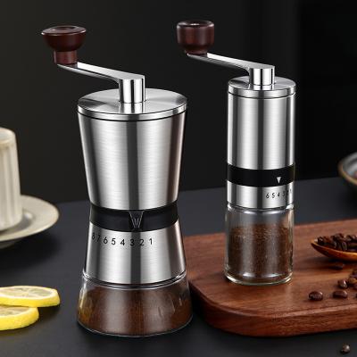 China Easy Portable With Adjustable Setting Brushed New Design Foldable Ceramic Core Stainless Steel Handle Manual Coffee Grinder for sale