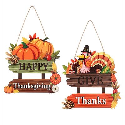 China New Eco-friendly Thanksgiving Decorations Materials Harvest Festival Wooden Sign for sale