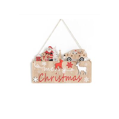 China Christamas Home Decor Wood Merry Christmas Sign, Christmas Decor Supplies, Christmas Wood Hanging Decoration for sale