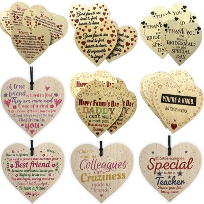 China China wood craft customer design hanging wooden heart pendant for decoration for sale