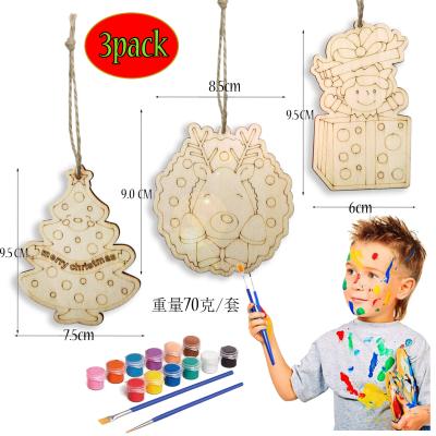 China Christmas Wood Home Decoration DIY Hand Painted Ornaments Christamas Indoor and Outdoor Crafts for sale