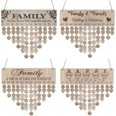 China Europe family birthday board wooden calendar for home decoration for sale