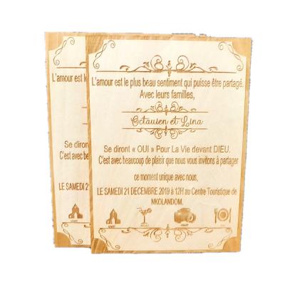 China China personalized wood save the date laser cut wooden wedding invitation card for sale