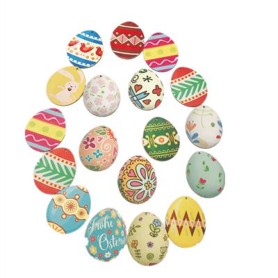 China Eco-friendly Wooden Simple Rabbit Pendant Crafts Party Easter Materials Creative Home Decoration Eggs Pendant for sale