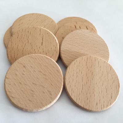 China Eco-Freindly 50 Pcs Soft Unfinished White Round Multi Size Beech Coin for sale