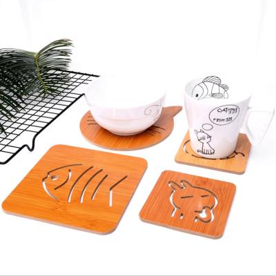 China China cartoon wooden coasters potholder dining table pot mat bowl mat non-slip tea coaster for sale