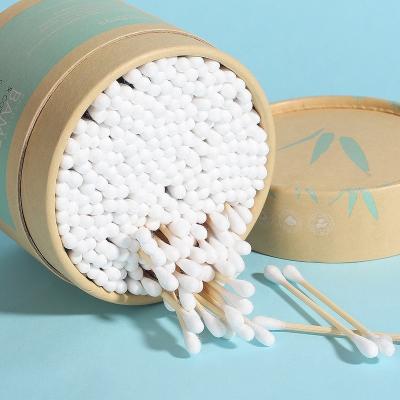 China medical cleaning & Cosmetic Remover Professional OEM Buds Wholesale Eco-Friendly Biodegradable Q Tips Bamboo Stick Cotton Earbuds Swabs In Paper Tube for sale