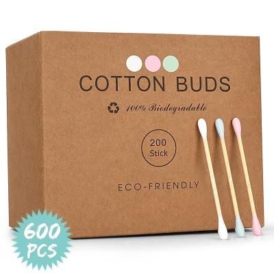 China medical cleaning & Wholesale Bamboo q Cottonetes Cosmetic Remover Tips Eco-friendly Tattoo Lipstick Bamboo Cotton Bud Swabs In Craft Box for sale