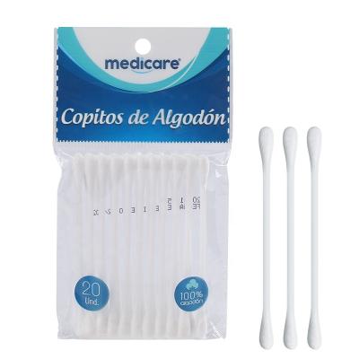 China medical cleaning & Disposable Microsoft Cosmetic Remover Heads Tiny Cotton Swab Q-Tips Small Suction Card Stick Plastic Bag for sale