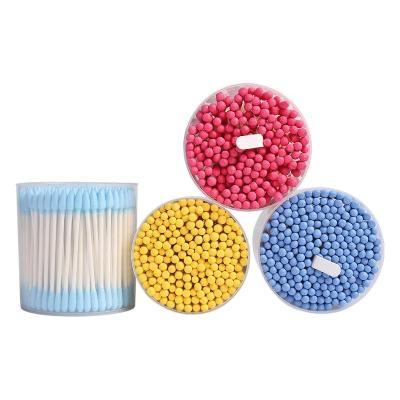 China Clean Ears Customized Cheap Colorful Paper Cotton Stick Pads For Makeup Removal for sale