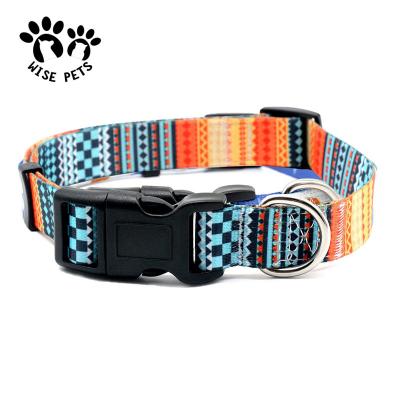 China 2022 Custom Popular Personalized Pet Collar Leash Copy Custom Polyester Printed Dog Collar And Leash Set for sale