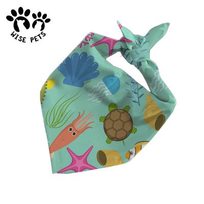 China Large Viable Halloween Pet Bandanas Over Collar Custom Double Layer Print Dog Bandana for sale