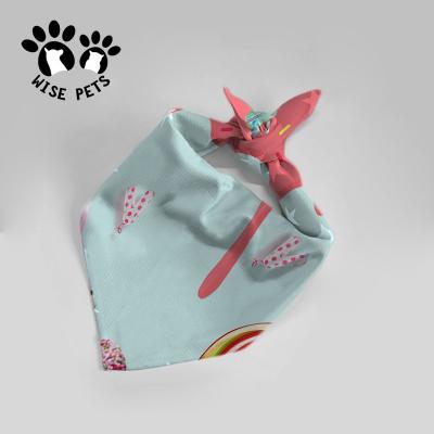 China Viable Wholesale Custom Embroidered Puppy Saliva Scarf Double Layer Dog Collar Bandana For Service Dog for sale