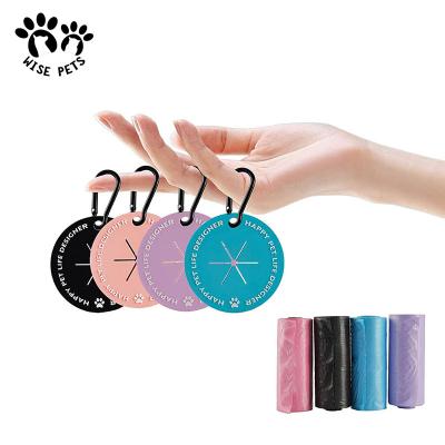 China Sustainable Popular Amazon Custom Portable Hands Free Silicon Dog Poop Bag Holder Dispenser Clip Carrier Round Pet Waste Bag Clamps for sale