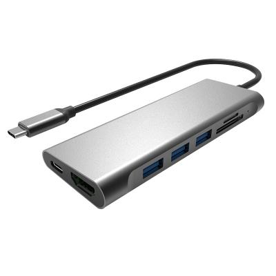 China 7 in 1 Multifunction HUB 4k HD MI USB 3.0 PD USB-C Type C HUB For Macbook Notebook TYPE-C V241 for sale