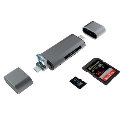 China 3 in 1 USB3.0 Mirco Support SD TF Card Type-C OTG Card Reader Writer for Macbook Tablet Phone Computer TYPE-C V16 for sale