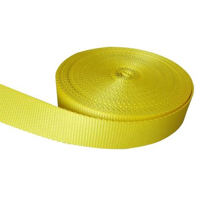 China High Tenacity 1 Inch Yellow Polyester Webbing 8mm Polyester Webbing for sale