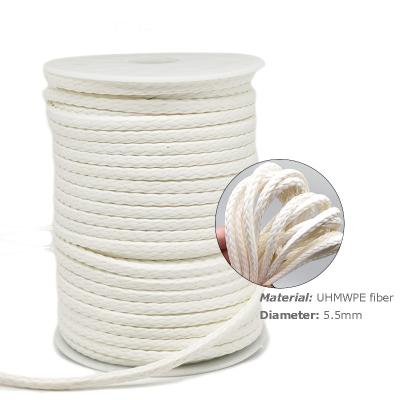 China 8-Strand 12-strand or UV resistant double braided 100% synthetic uhmwpe (HMPE) rope used in marine towing and winch slings for sale