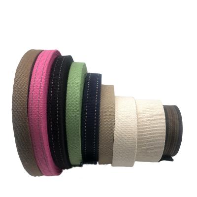 China Viable Webbing Cotton Webbing Multicolor Organic Cotton Woven Cotton Webbing Wide Woven Pink Webbing 25mm for sale