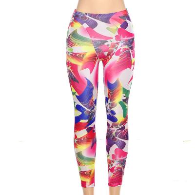 China New 2021 Breathable Wholesale Design Women Print Skinny Pants Color Elastic Casual Pants for sale