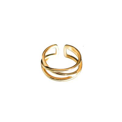 China Simplicity S925 Simple Ring 24k Jewelry Silver Gold Plated Winding Female Ring for sale