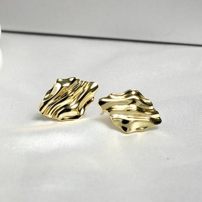 China Geometric Geometric Wire Twist Texture S925 Sterling Silver Stud Earrings Women for sale