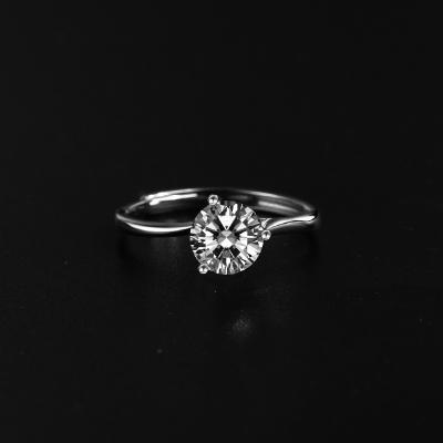 China Geometric S925 Sterling Silver High Quality 1 Carat Moissanite Ring for sale