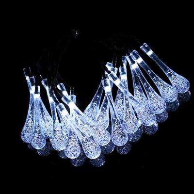 China MODERN Led String Lights Bubble Ball Battery Operated Outdoor Water Drop Solar Fairy Lights for sale