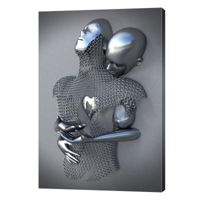 China New Classic/Postmodern Statue Art Canvas Painting Metal Figure Posters and Prints Modern Lovers Carve Wall Pictures for Living Room Home Decor for sale