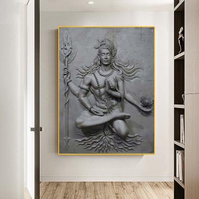 China Decorative Canvas Art Prints Hinduism Art Pictures of Home Wall God Four-Army Modern Art Canvas Paintings Hindu Gods for Living Room for sale