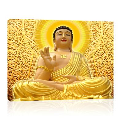 China Modern Gold Wall God Buddha Statue Canvas Art Prints Buddhism Painting Pictures of Buddha for Living Room Religious Posters Wall Decor for sale