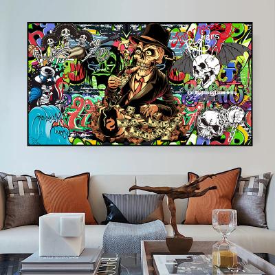 China Modern Abstract Colorful Graffiti Art Posters And Wall Art Pictures Of Print Canvas Paintings For Living Room Decor for sale