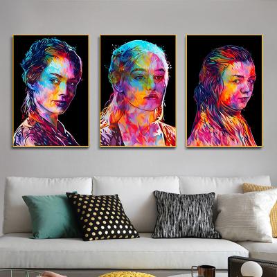 China Modern Watercolor Movies Portrait Decor Painting On Canvas Home Art Decoration Wall Poster for sale