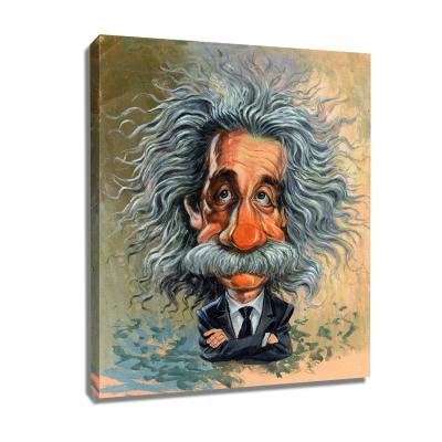 China Modern Modern Figure Albert Einstein Oil Painting Canvas Painting Graffiti Poster And Print Aesthetic Room Decor for sale