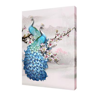 China New Classic/Postmodern Peacock On Branch Living Room Decor Poster Still Life Luxury Home Wall Art Tableau Canvas Painting Office for sale