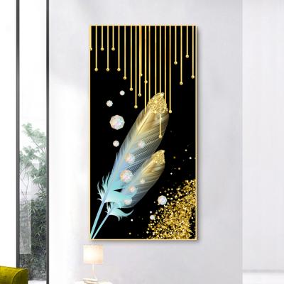 China Modern Colorful Wall Art Feather Painting Abstract Canvas Print Posters And Print Wall Paintings for sale